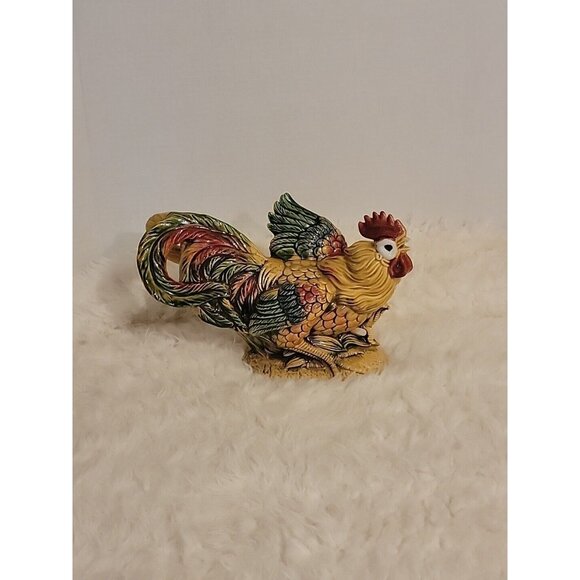 Enesco Ceramic Rooster Beautiful Colors Set Of 2 - Picture 3 of 10